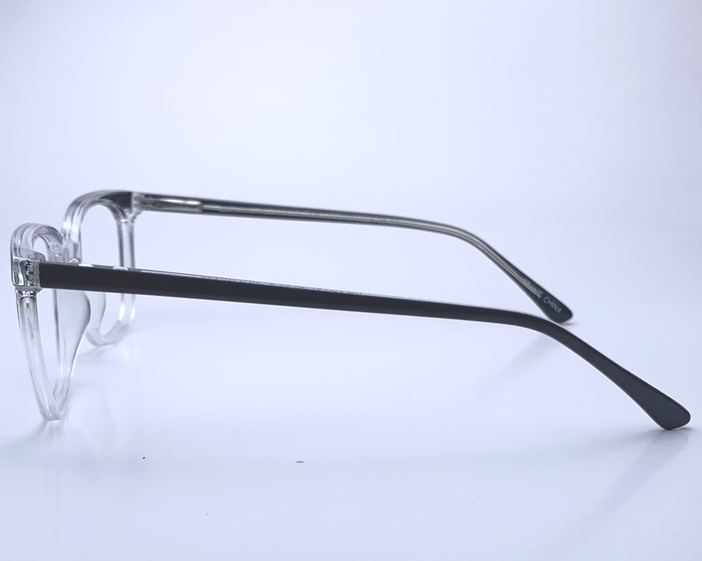 Chase In Black Crystal Acetate: Unisex/Modified Oval Frame Fits Small To Medium Size Faces