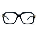 Ephraim In Black Silk Acetate : Unisex/Modified Square Frame Fits Medium To Wide Faces
