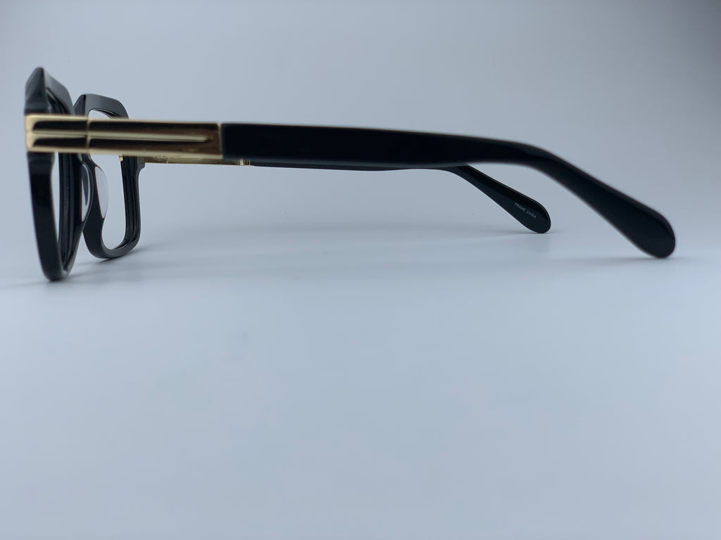 Ephraim In Black Silk Acetate : Unisex/Modified Square Frame Fits Medium To Wide Faces