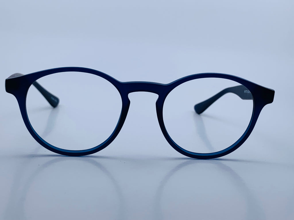 Felix In Blue Matte Acetate: Men's Round Fits Medium Size Faces 47-20-140