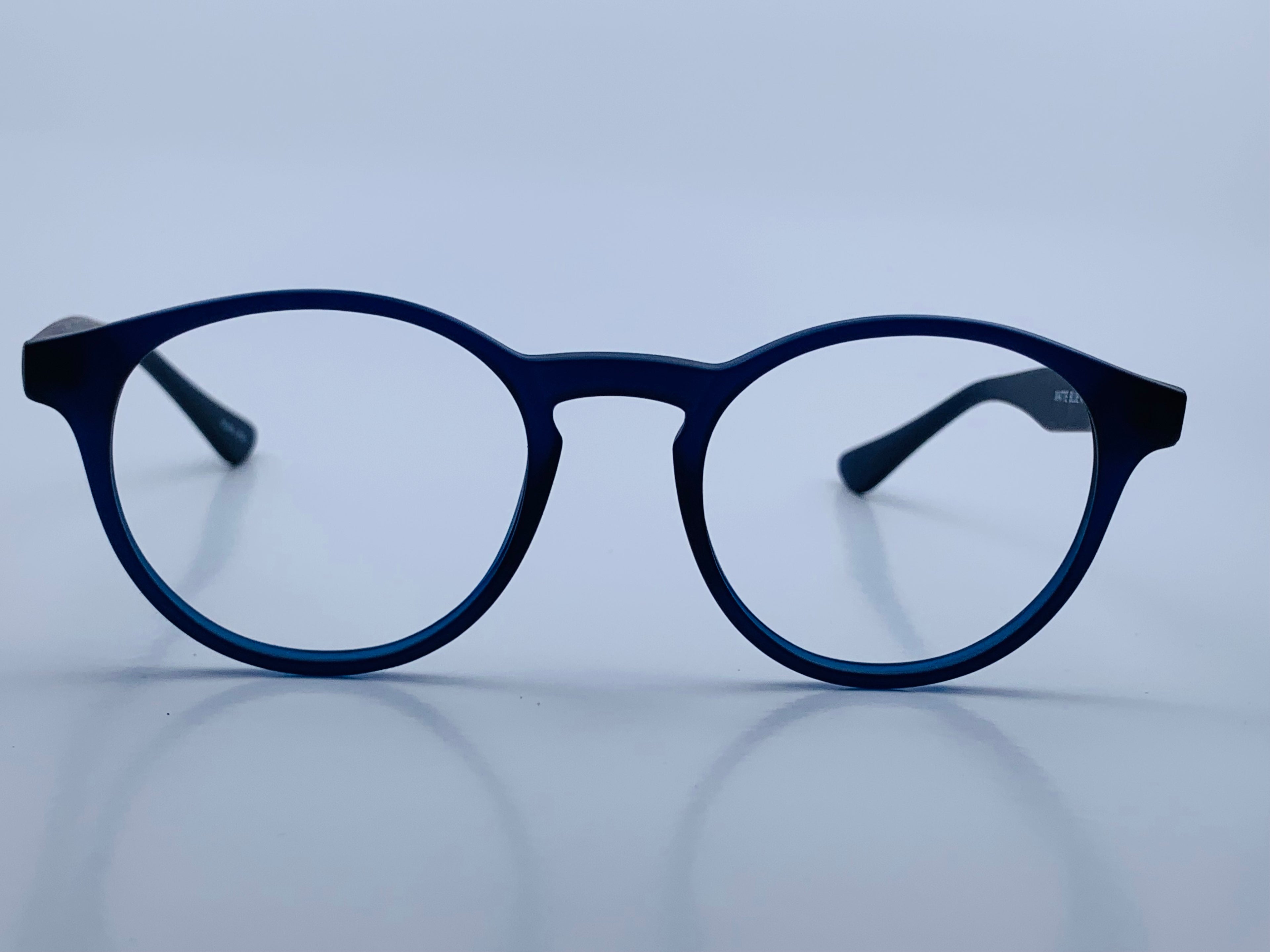 Felix In Blue Matte Acetate: Men's Round Fits Medium Size Faces 47-20-140