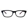 Dina in Midnight Acetate With Red Temples:  women’s Eyewear fits narrow faces