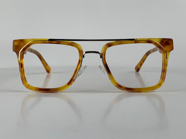 Abel In Banana Tortoise: Unisex Square Fits Medium To Wide Faces (100593)