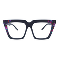 Rebecca In Black With Purple Sea Sediment:: Women's Modified Square Fits Medium To Wide Faces (jill)