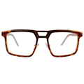 Enoch In Lambi Tortoise:  Unisex Square Metal fits Medium to Wide Faces