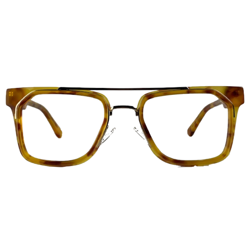 Abel In Banana Tortoise: Unisex Square Fits Medium To Wide Faces (100593)